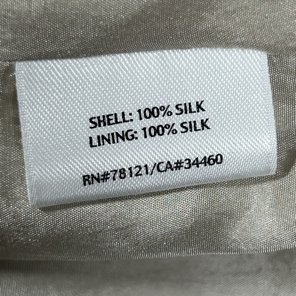 EILEEN FISHER Cardigan Jacket Woman S Gold Ribbed 100% Silk Open Front Drape New - Picture 14 of 15